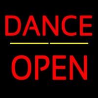 Dance Block Open Yellow Line Neon Skilt