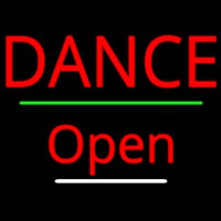 Dance Open Green Line Neon Skilt