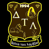 Delta Tau Lambda Latina Greek Logo Neon Skilt