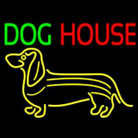 Dog House With Logo Neon Skilt