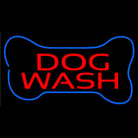 Dog Wash With Bone Neon Skilt