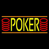 Double Storke Poker 6 Neon Skilt