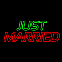 Double Stroke Just Married Neon Skilt