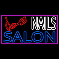 Double Stroke Nail Salon Logo Neon Skilt