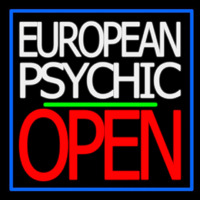 European Psychic Open Green Line Neon Skilt