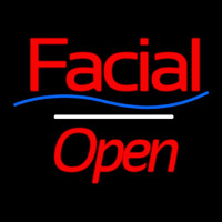 Facial Open White Line Neon Skilt