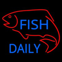 Fish Daily With Red Fish Neon Skilt