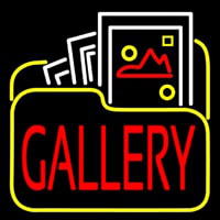 Gallery Icon With Red Gallery Neon Skilt