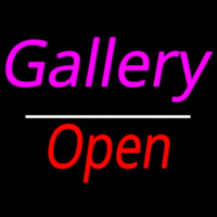 Gallery Open White Line Neon Skilt