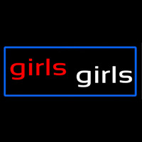 Girls Girls Strip Club With Blue Border Neon Skilt