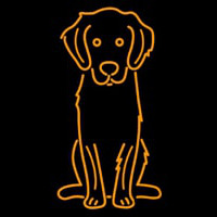 Golden Dog Cartoon Neon Skilt