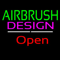 Green Airbrush Design Red Open White Line Neon Skilt