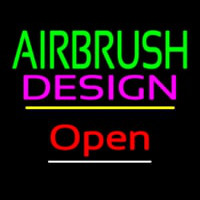 Green Airbrush Pink Design Open Yellow Line Neon Skilt