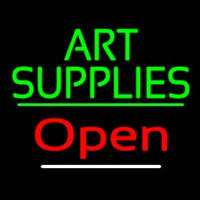 Green Art Supplies With Open 3 Neon Skilt