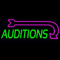 Green Auditions Arrow Neon Skilt