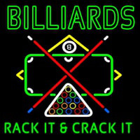 Green Billiards Rack It And Crack It Neon Skilt