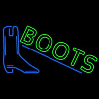 Green Boots With Logo Neon Skilt