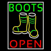 Green Boots With Logo Open Neon Skilt