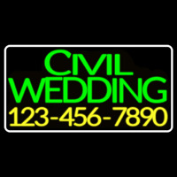 Green Civil Wedding With Phone Number Neon Skilt