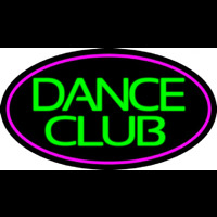 Green Dance Club Pink Border Neon Skilt