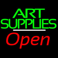 Green Double Stroke Art Supplies With Open 2 Neon Skilt