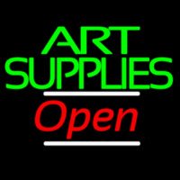 Green Double Stroke Art Supplies With Open 3 Neon Skilt