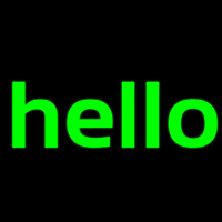 Green Hello Neon Skilt