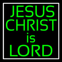 Green Jesus Christ Is Lord Neon Skilt