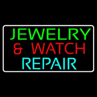 Green Jewelry And Watch Repair Block Neon Skilt