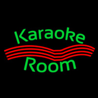 Green Karaoke Rooms Neon Skilt