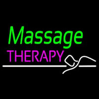 Green Massage Therapy Neon Skilt