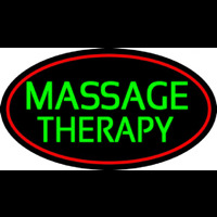 Green Massage Therapy Neon Skilt