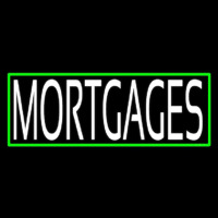 Green Mortgage With Green Border Neon Skilt