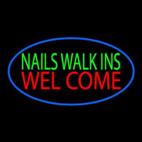 Green Nails Walk Ins Welcome Neon Skilt