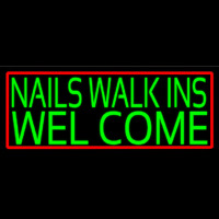 Green Nails Walk Ins Welcome Neon Skilt