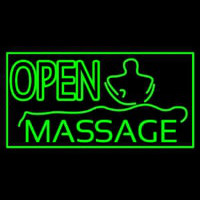 Green Open Massage Neon Skilt