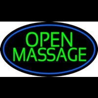 Green Open Massage Neon Skilt