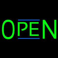 Green Open Neon Skilt