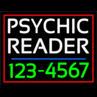 Green Psychic Reader With Phone Number Neon Skilt