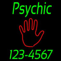 Green Psychic With Phone Number Neon Skilt