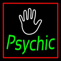 Green Psychic With Red Border Neon Skilt