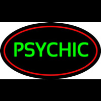 Green Psychic With Red Border Neon Skilt