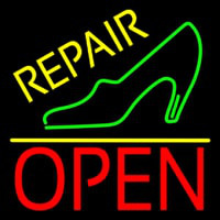 Green Sandal Repair Open Neon Skilt