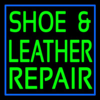 Green Shoe And Leather Repair Neon Skilt