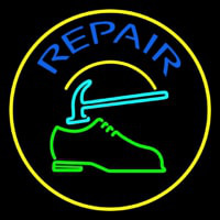 Green Shoe Blue Repair Neon Skilt