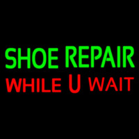 Green Shoe Repair Red While You Wait Neon Skilt