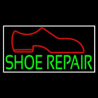 Green Shoe Repair With Border Neon Skilt