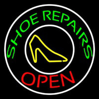 Green Shoe Repairs Open Neon Skilt