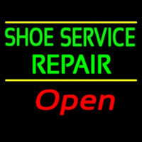 Green Shoe Service Repair Open Neon Skilt