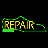 Green Shoe Yellow Repair Neon Skilt